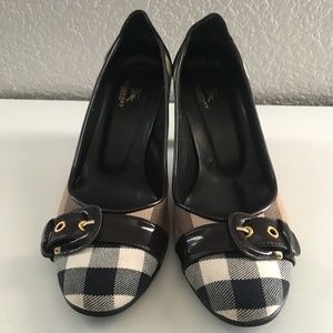 Burberry Nova Plaid Brown Heels SZ 40 PLZ READ
